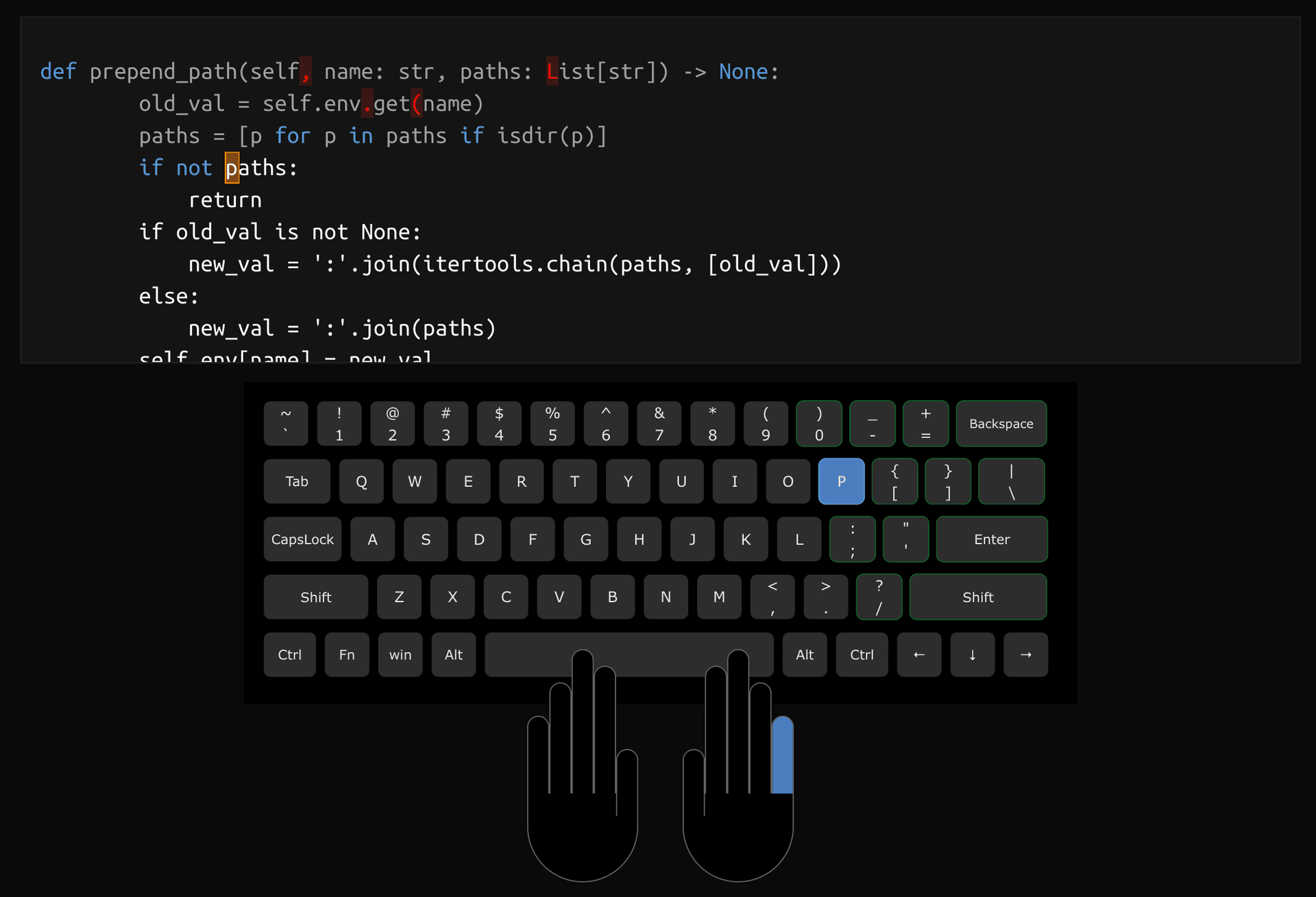 SpeedCoder typing practice screenshot